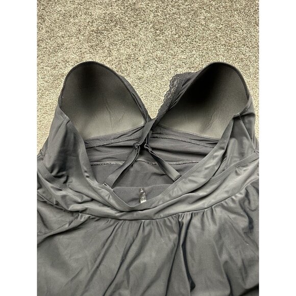 Torrid Women's Lace Trimmed Wireless‎ Black V-Neck Swim Dress with Brief Size 5 - Picture 7 of 8